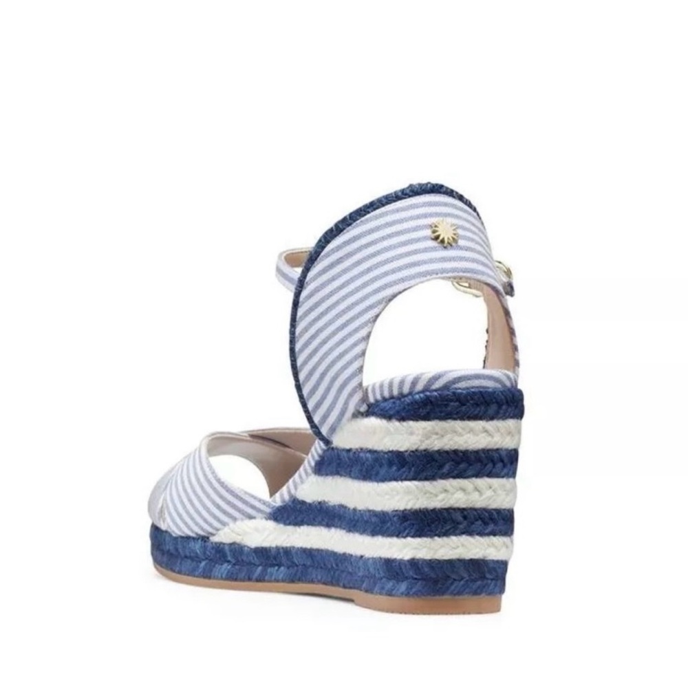 Stuart Weitzman Mirela Stripes Wedges - Blue - Wedge Sandals US Size 9.5 - Picture 6 of 8
